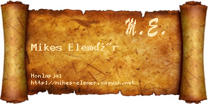Mikes Elemér névjegykártya