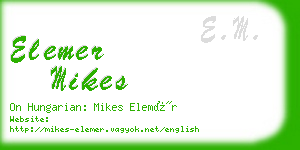 elemer mikes business card